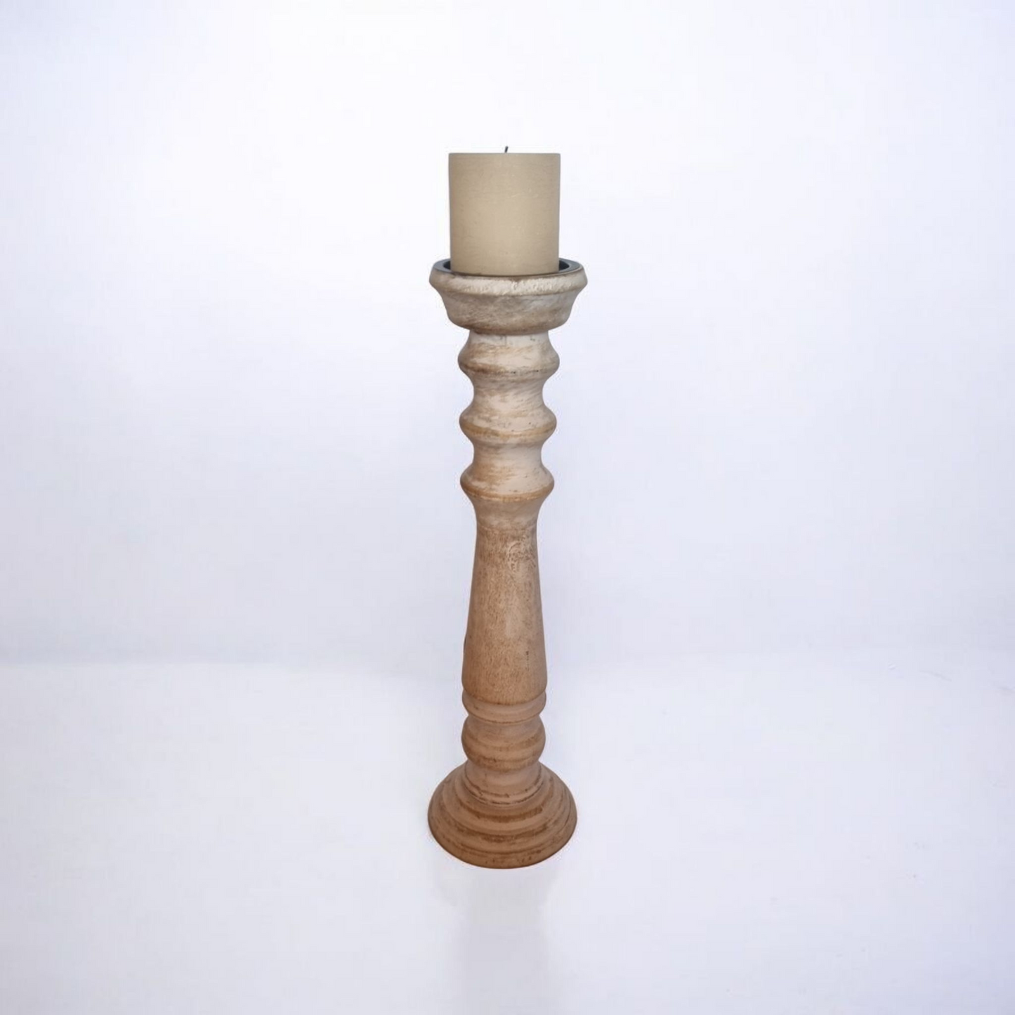 Houten kandelaar L